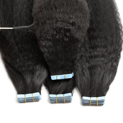 MRSHAIR Kinky Straight Tape-In Hair Extensions | 100% Human Hair | Natural, Reusable & Long-Lasting