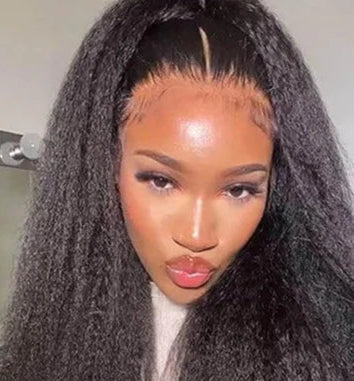 100% Kinky Straight Human Hair Extensions - Natural Black, Dye & Perm Ready, 10-40 Inches