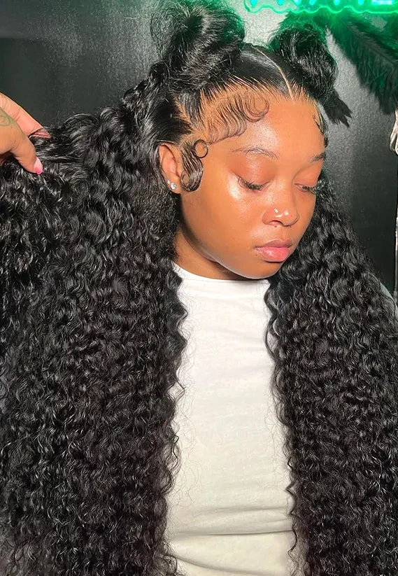 Light Brown Swiss Lace Deep Wave Wig – 100%  Human Hair