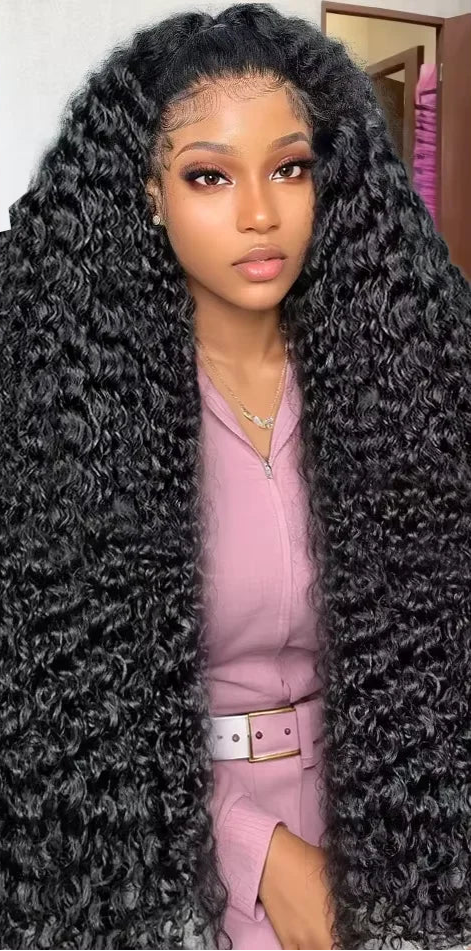 26+ Inch Deep Wave Lace Front Wig – Transparent Swiss Lace, Long-Lasting & Customizable