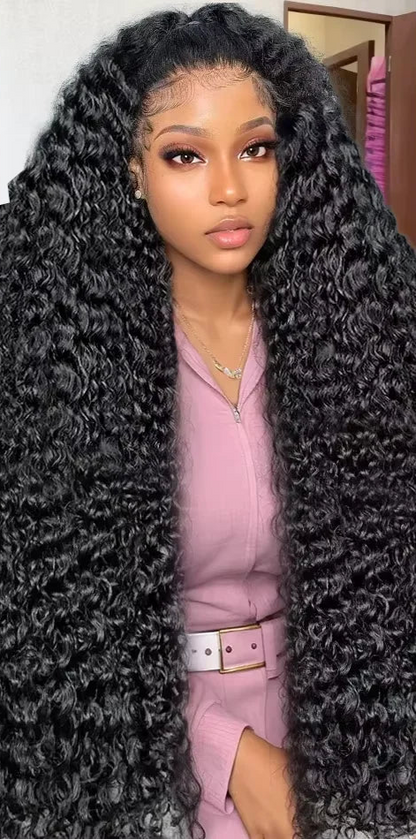 26+ Inch Deep Wave Lace Front Wig – Transparent Swiss Lace, Long-Lasting & Customizable