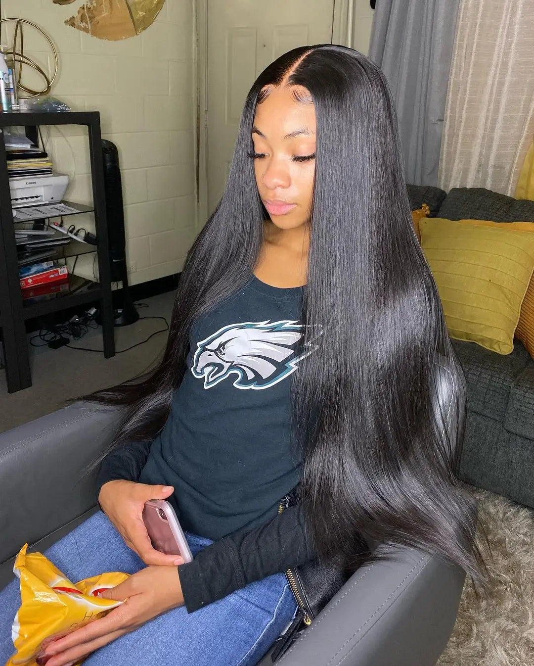 Glueless Long Lace Front Wig – 100% Human Hair, 26+ Inches, Natural Look, Tangle-Free, Ready-to-Wear