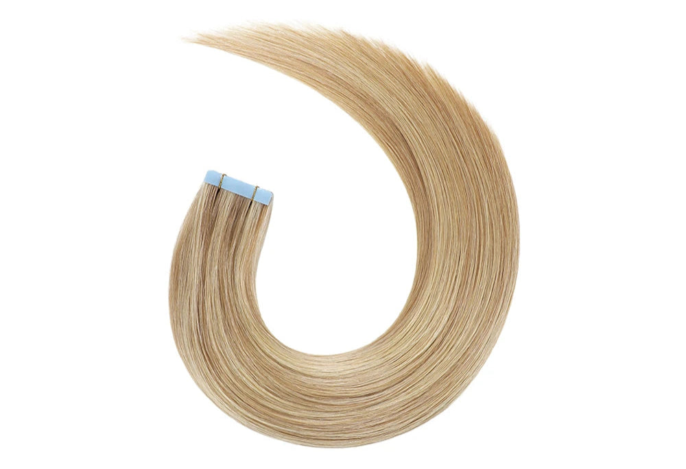 Salon Quality 100% Human Hair Tape-In Extensions | 20 Pcs/Lot, Straight Texture, Reusable Blue Tape