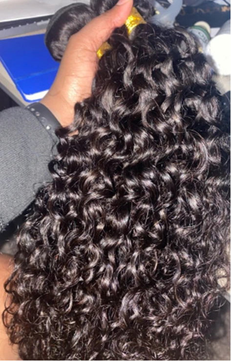 12A Water Wave Human Hair Bundles – 100% Hair, No Shedding, Dyeable, Available in Natural Color