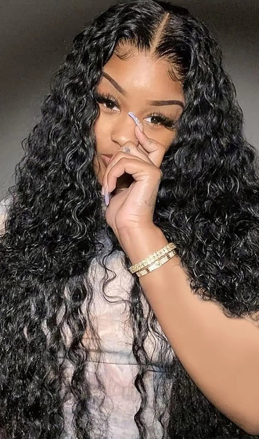 Premium Deep Wave Human Hair Bundles – 100% Natural, Machine Double Weft, Permed, Perfect for Weaving