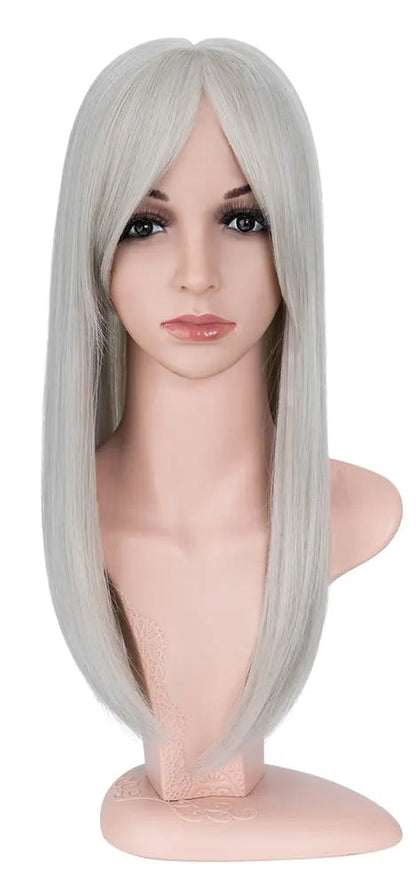 18-inch Synthetic Hair Topper – Soft Straight with 6x6 Lace Base & 4 Anti-Slip Clips for Instant Volume