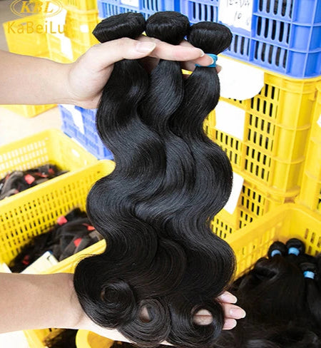 Vanlov Body Wave Hair Bundles - 100% Human Hair Extensions, Natural & Jet Black, 8-30 Inch