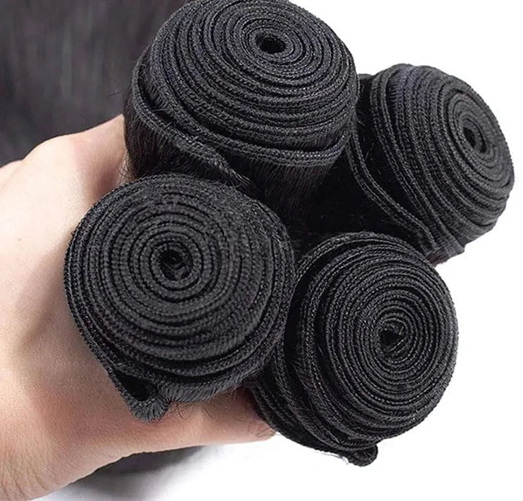 100% Straight Human Hair Extensions - Acid-Processed, Perm & Dye Ready for Darker Colors