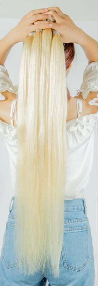 Premium 100% Human Hair Bundles – Straight, Double Weft, No Shedding, Long & Thick Ends