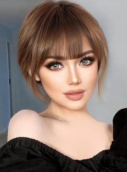 Clip-In Human Hair Blunt Bangs – 100% Natural Hair, Easy Attachment, and Heat-Friendly