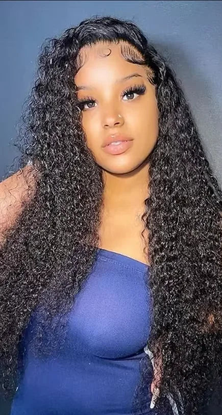 Long Deep Wave Burmese Hair Wig – 100% Remy Human Hair, Glueless Transparent Lace, 26-36 Inches, 200% Density