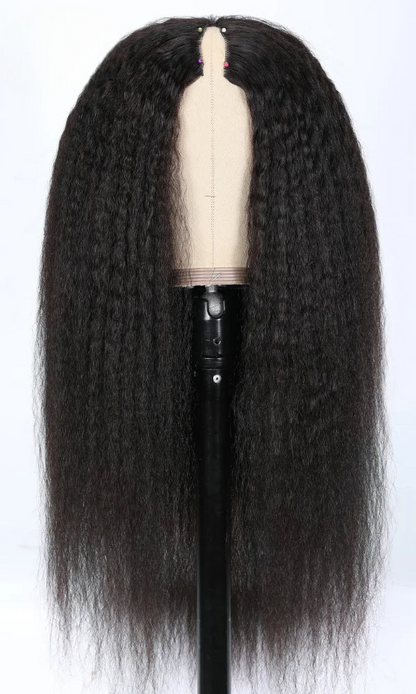 18-24 Inch Kinky Straight Hair Wig – Natural Texture & Dye-Friendly Versatility