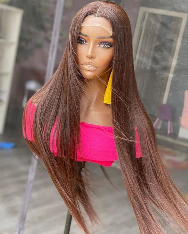 Long Wavy Synthetic Lace Front Wig for Black Women – Heat-Resistant Natural Black Wigs, Swiss Lace, Daily Use