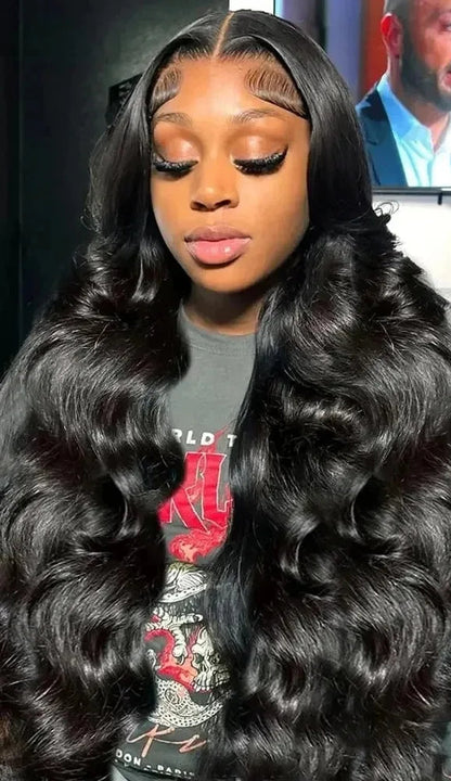 HD Lace Front Body Wave Human Hair Wig – 26"+ Long, 100% Virgin Human Hair, Pre-Plucked Natural Hairline, Transparent Swiss Lace