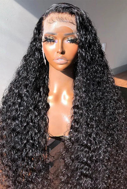 26+ Inch Deep Wave Human Hair Lace Front Wig – Pre-Plucked, 13x4 & 13x6 HD Lace