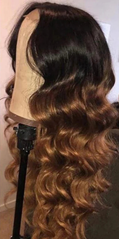 Ombre Body Wave Lace Front Human Hair Wig – 100% Human Hair, Transparent HD Lace, Customizable & No Shedding