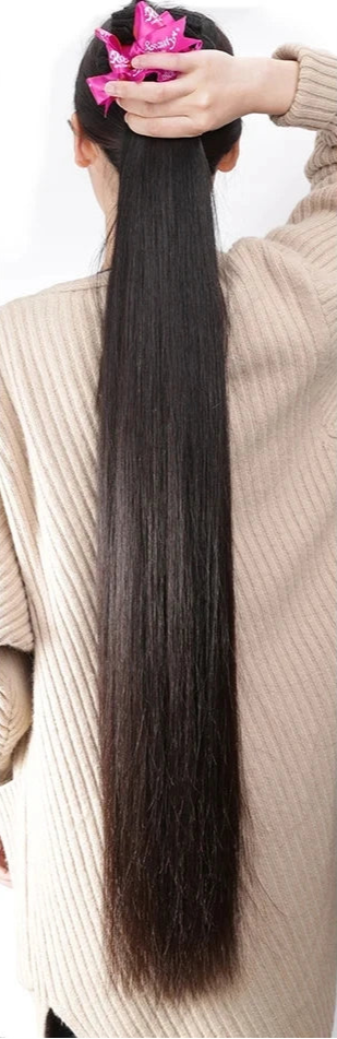 Premium Straight Human Hair Weave - Machine Double Weft, Straightened, Can Be Permed, Autumn-Ready, Suitable for Darker Dyes