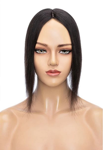 Silk Base Human Hair Toppers for Women – 100% Real Hair, Straight, Natural Volume