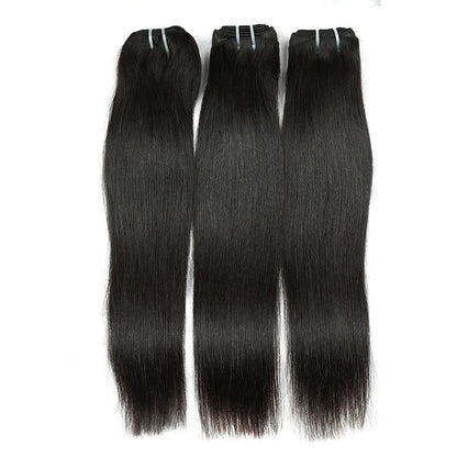 100% Raw Vietnamese Virgin Human Hair Bundles – Straight, 10-28 Inch, Double Drawn, Natural Black