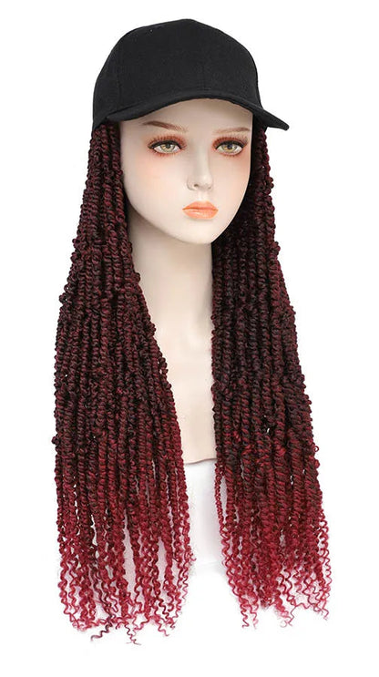 14-22 Inch Baseball Cap Wig with Passion Twist Braids – Stylish, Heat-Resistant Crochet Wig for Daily Wear