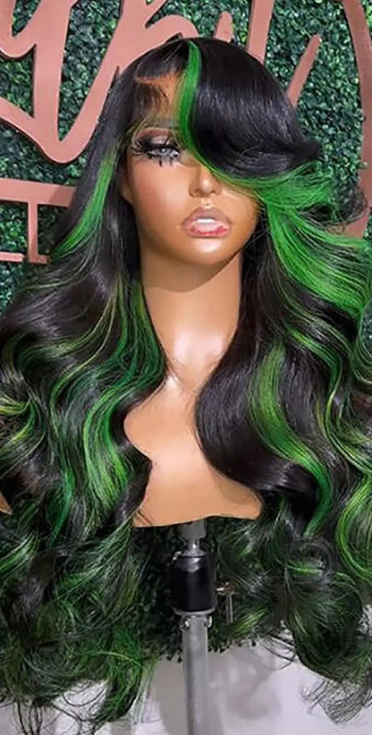 Long Wavy Synthetic Lace Wig for Black Women – Heat Resistant, Light Brown Lace, Premium Quality, Natural Black Hair Look