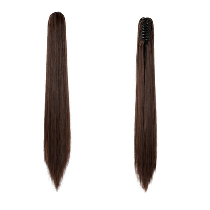 Kinky Straight Clip-In Hair Extension – High-Temperature Fiber, Pure Color, 140g