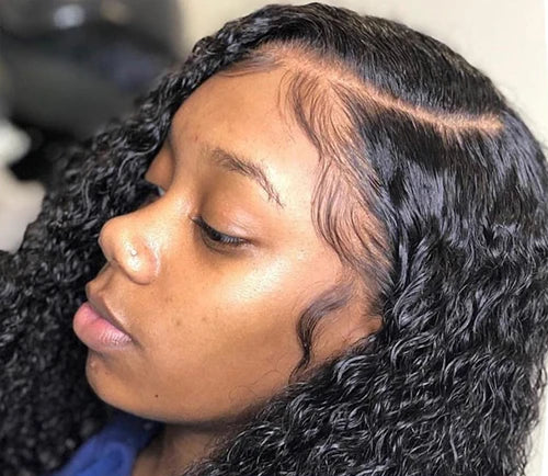 Deep Wave Curly Short Bob Wig – 100% Human Hair, Pre-Plucked Lace, 180%-200% Density, Natural Black