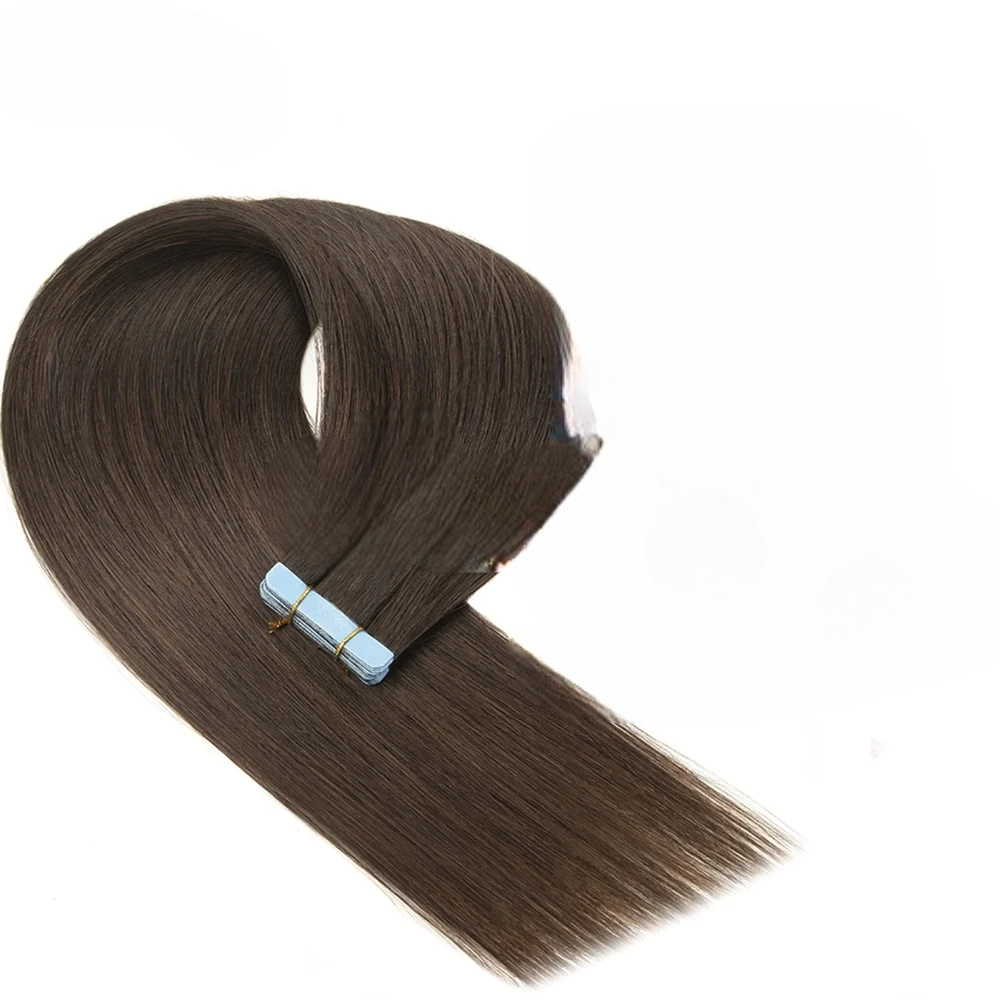 Isheeny Tape-In Human Hair Extensions - 12-24 Inch PU Skin Weft, 20 Pieces per Pack, 40-50g, Straight Texture