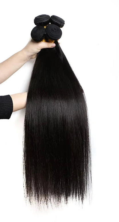 100% Straight Human Hair Extensions - Acid-Processed, Perm & Dye Ready for Darker Colors