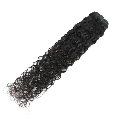 Premium Water Wave Clip-In Hair Extensions – 100% Human Hair, Natural Color, 12-26 Inches