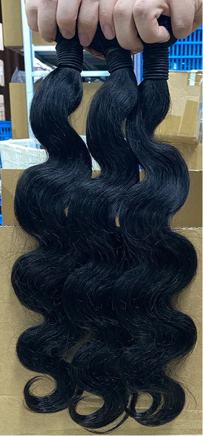 Premium Body Wave Human Hair Weave - Machine Double Weft, No Chemical Processing, Can Be Permed, Suitable for Darker Dying Colors