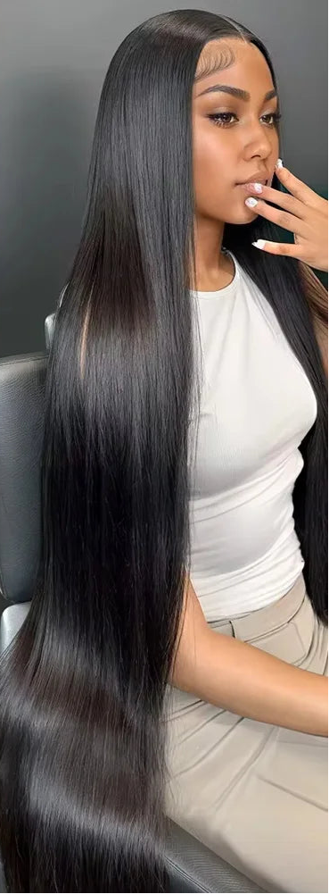 Luxury 26-Inch HD Lace Front Wig – 100% Straight Human Hair with Transparent Swiss Lace
