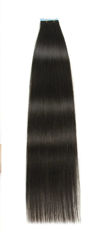 Tape-In Human Hair Extensions - 100% Natural Hair | Jet Black to Blonde & Piano Colors | Seamless & Lightweight