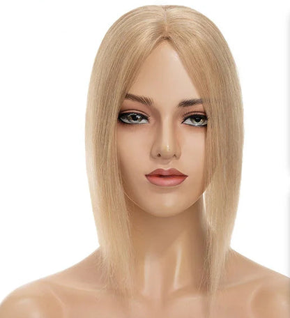 100% Real Human Hair Topper with Silk Base | Tangle-Free, Natural Hairline, Multiple Lengths & Colors