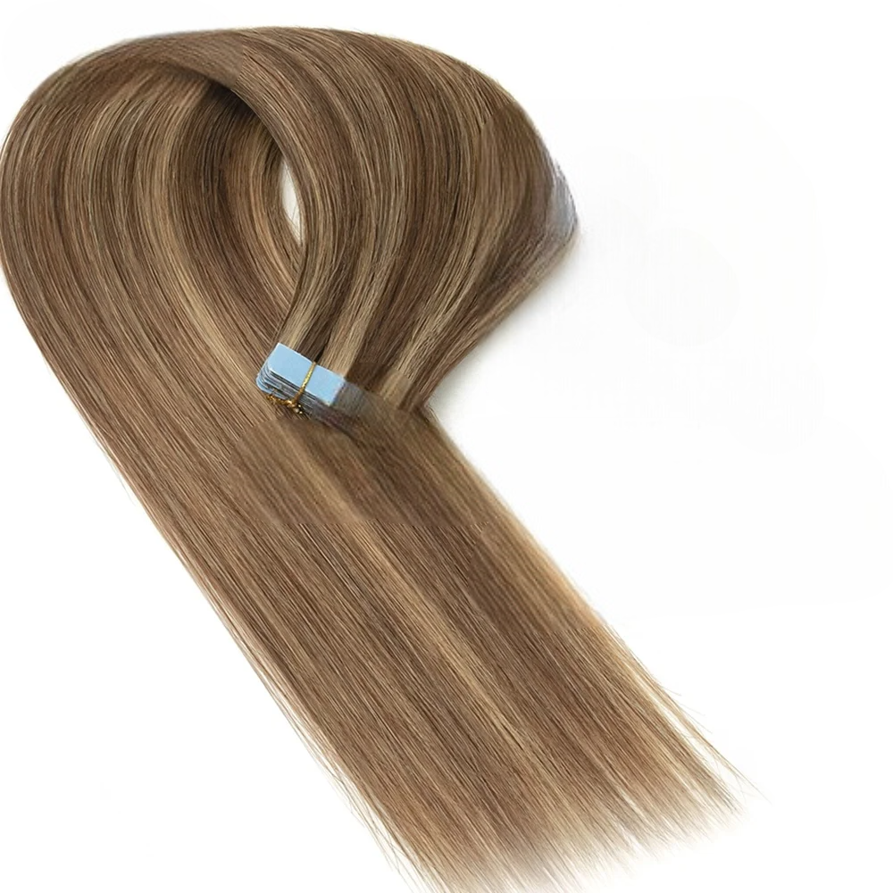 Isheeny Tape-In Human Hair Extensions - 12-24 Inch PU Skin Weft, 20 Pieces per Pack, 40-50g, Straight Texture
