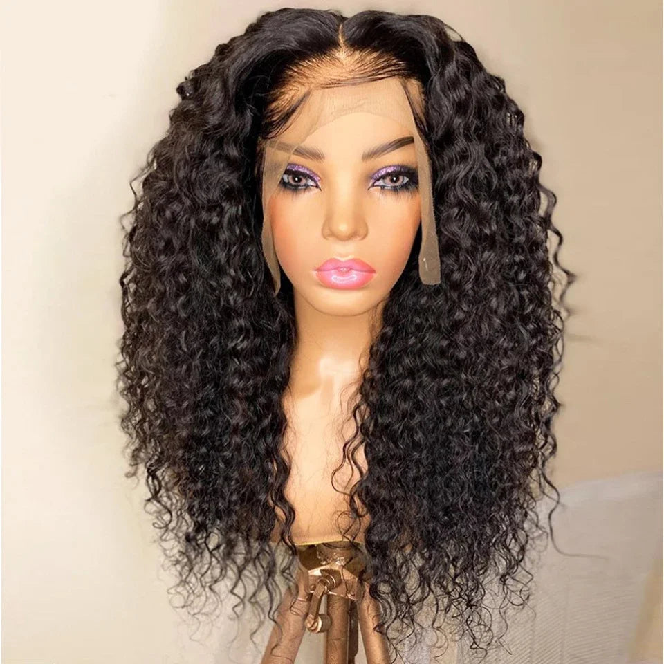 Curly T-Part Glueless Synthetic Lace Wig – Natural Light Brown Lace for Daily Use