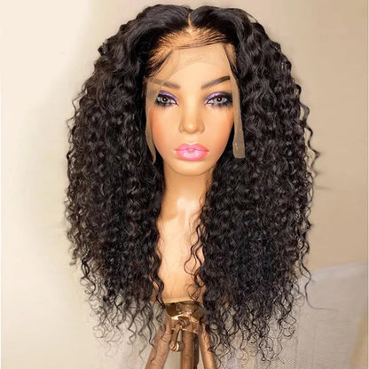 Curly T-Part Glueless Synthetic Lace Wig – Natural Light Brown Lace for Daily Use