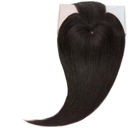 Lace Base Human Hair Toppers with Bangs – 10x12cm, Straight Texture, Natural Hairline