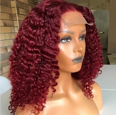 Short Deep Wave Lace Front Wig – Transparent Swiss Lace, 4-16 inches