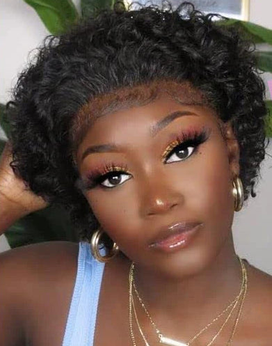 Short Curly Pixie Cut Lace Front Wig – Hair, 13x4 Transparent Swiss Lace