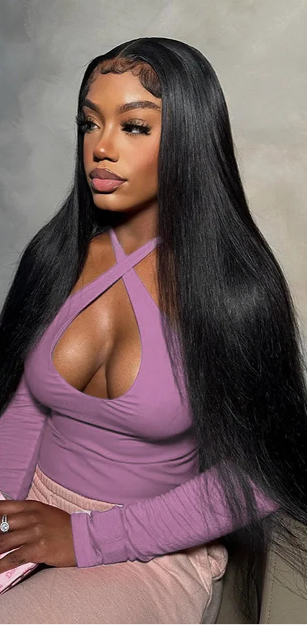 Straight Human Hair Extensions - Natural Black, Chemical-Free & Dye-Friendly