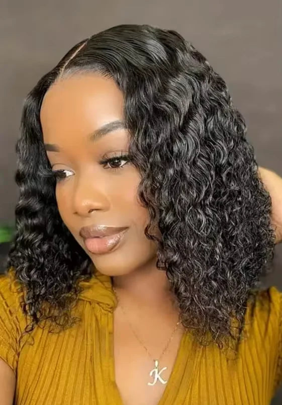 Deep Wave Vietnamese Remy Human Hair Lace Front Wig – 13x4 & 4x4 Frontal, Short Length (4-16 inches)