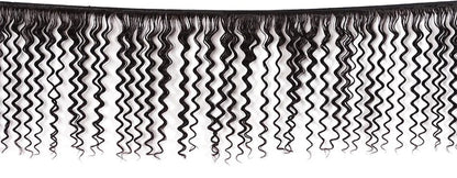 Deep Wave Hair Bundles - 100% Human Hair Extensions, Natural Color, Machine Double Weft