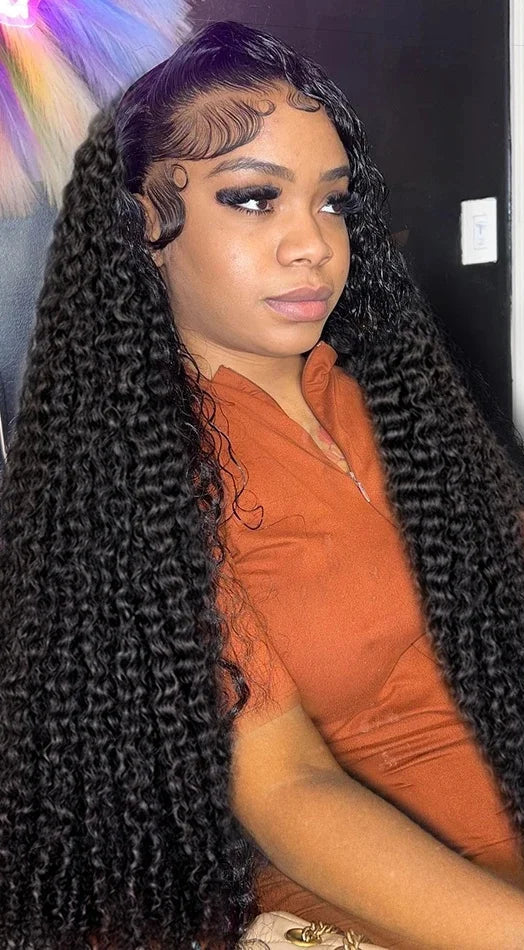 Long Deep Wave Lace Front Wig – 360 Full Lace, 13x6 Deep Part, Transparent Lace