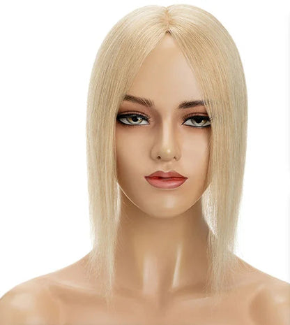 100% Real Human Hair Topper with Silk Base | Tangle-Free, Natural Hairline, Multiple Lengths & Colors