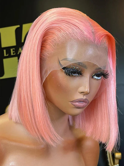 Straight Bob Lace Front Wig – 13x4 Frontal, HD Transparent Lace, Restyle & Curlable, 100% Human Hair