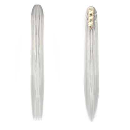 Kinky Straight Clip-In Hair Extension – High-Temperature Fiber, Pure Color, 140g