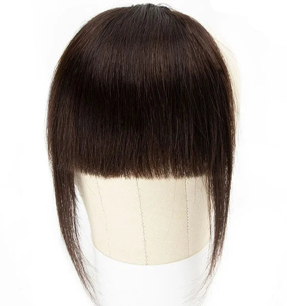 Isheeny 100% Natural Human Hair Clip-In Blunt Cut Bangs – Lightweight Fringe Extensions