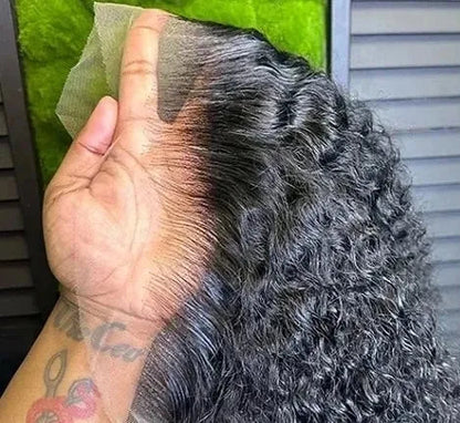 13x6 Lace Front Deep Wave Bob Wig – 100% Human Hair, Natural & Soft, Pre-Plucked, Transparent Lace