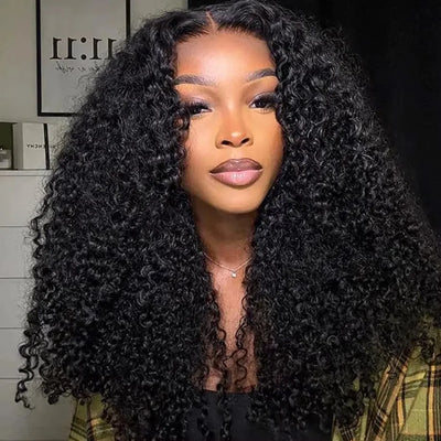 Long Curly Lace Front & Lace Closure Wig – 26+ Inch, 13*4 Frontal, Swiss Lace, Transparent Lace